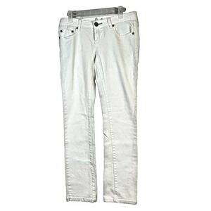 Amethyst Women's Size 5 White Low-Rise Skinny Jeans Stretch Denim, 5-Pock W373